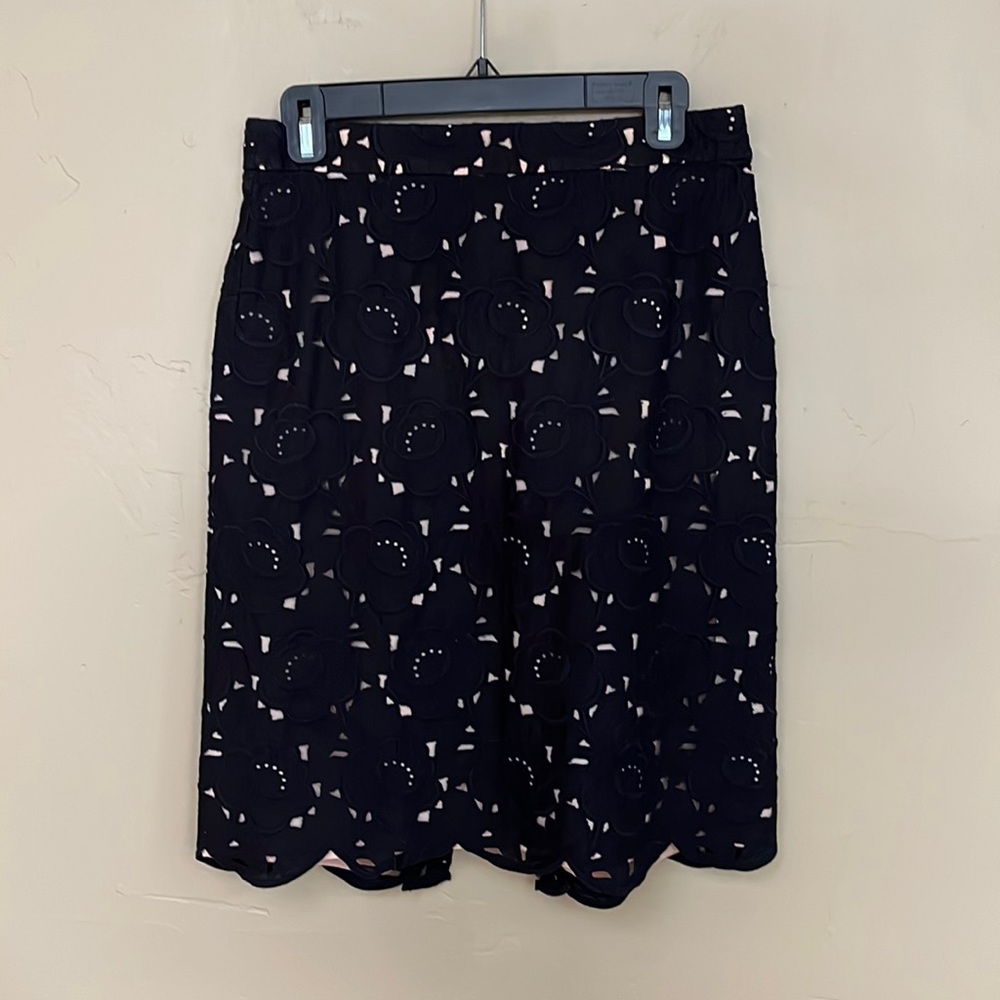 J.Crew Collection | Cotton lace skirt | Black/Nude | Size 6